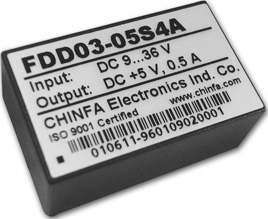 FDD03-05S5A, DC/DC конвертер серии FDD03A мощностью 2.5 Ваттa